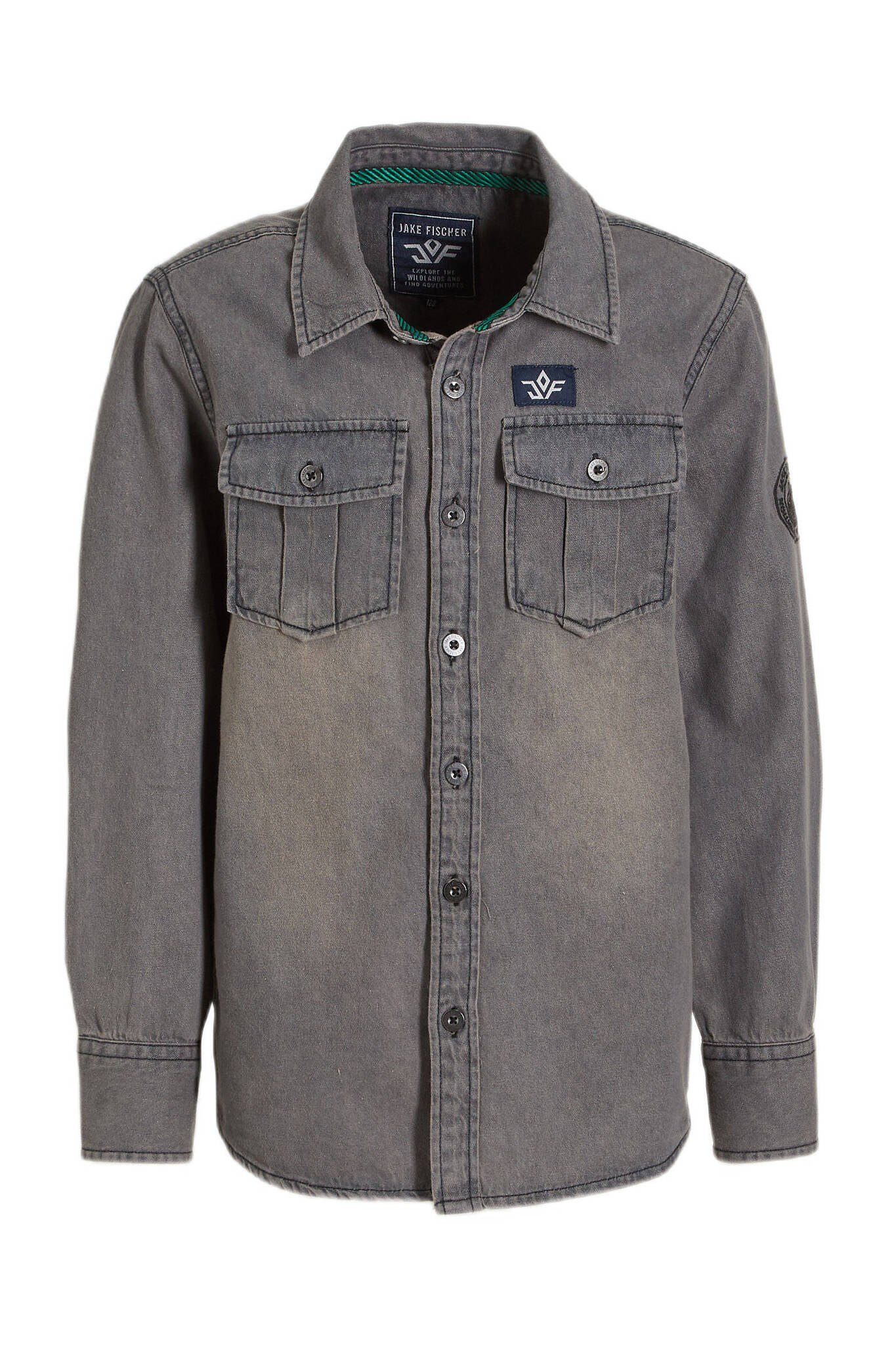 Wehkamp Jake fischer denim overhemd black denim aanbieding