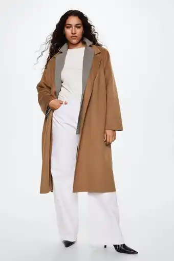 Wehkamp Mango coat met wol camel aanbieding