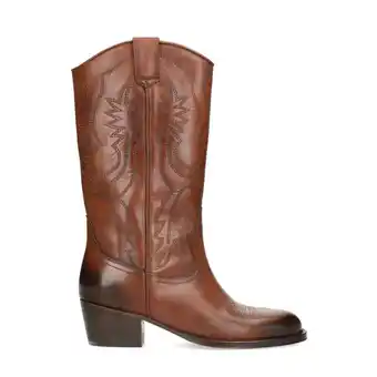 Wehkamp Sacha leren cowboylaarzen cognac aanbieding
