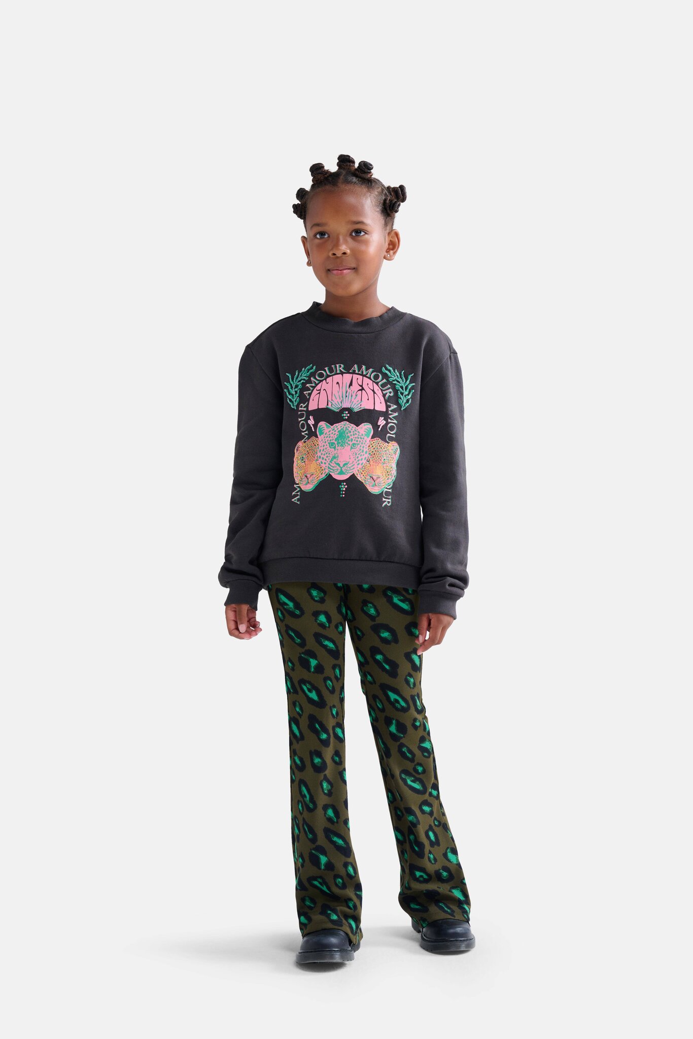 Wehkamp Shoeby jill & mitch sweater tiger met printopdruk zwart/multi aanbieding