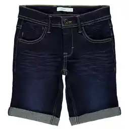 Wehkamp Name it slim fit jeans bermuda dark blue denim aanbieding