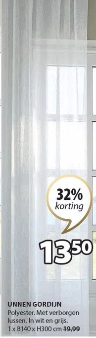 Jysk Unnen gordijn aanbieding