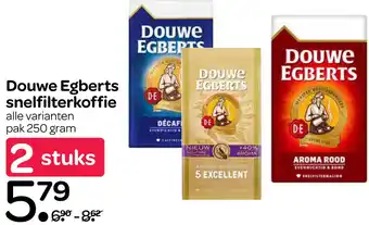 Spar Douwe Egberts snelfilterkoffie aanbieding