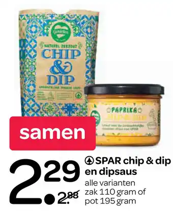 Spar chip & dip aanbieding