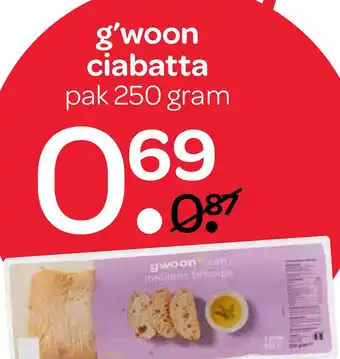 Spar g'woon ciabatta aanbieding