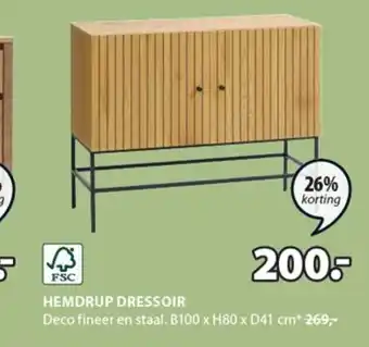 Jysk FSC HEMDRUP DRESSOIR aanbieding