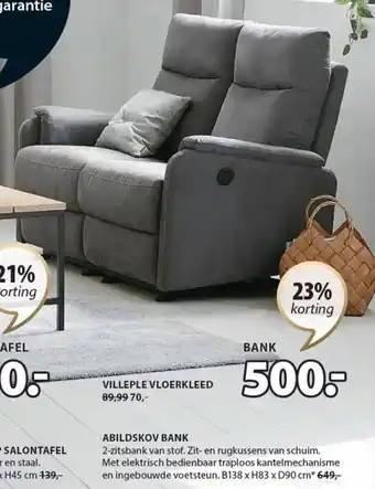 Jysk ABILDSKOV BANK B138 x H83 x D90 cm aanbieding