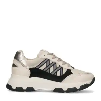Wehkamp Manfield leren sneakers beige aanbieding