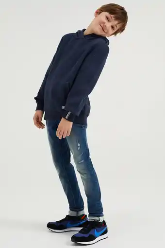 Wehkamp We fashion hoodie donkerblauw aanbieding