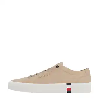 Wehkamp Tommy hilfiger leren sneakers beige aanbieding
