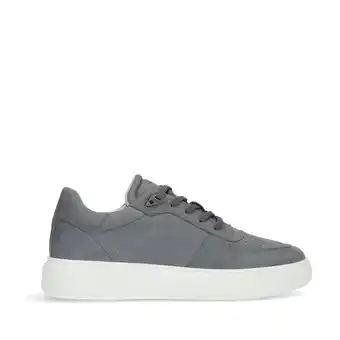 Wehkamp Manfield leren sneakers grijs aanbieding