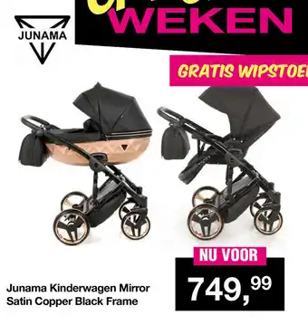 Van Asten BabySuperstore Junama Kinderwagen Mirror Satin Copper Black Frame aanbieding