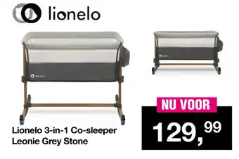 Van Asten BabySuperstore Lionelo 3-in-1 Co-sleeper Leonie Grey Stone aanbieding