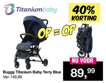 Van Asten BabySuperstore Buggy Titanium Baby Terry Blue aanbieding