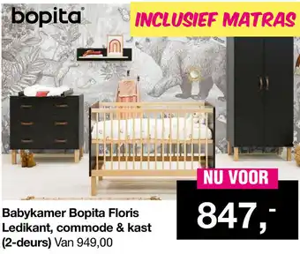 Van Asten BabySuperstore Babykamer Bopita Floris Ledikant, commode & kast (2-deurs) aanbieding