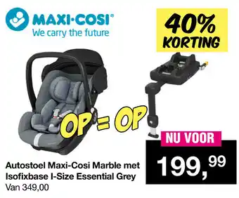 Van Asten BabySuperstore Autostoel Maxi-Cosi Marble met Isofixbase I-Size Essential Grey aanbieding