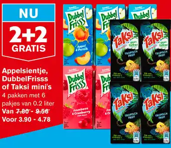 Hoogvliet Appelsientje, Dubbeldrank of Taksi mini's 200ml aanbieding