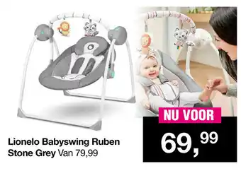 Van Asten BabySuperstore Lionelo Babyswing Ruben Stone Grey aanbieding