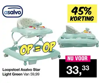 Van Asten BabySuperstore Loopstoel Asalvo Star Light Green aanbieding