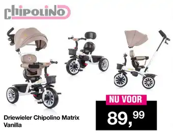 Van Asten BabySuperstore Driewieler Chipolino Matrix Vanilla aanbieding