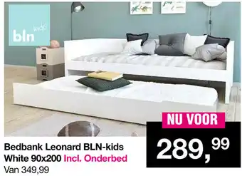 Van Asten BabySuperstore Bedbank Leonard bln-kids White 90x200 aanbieding