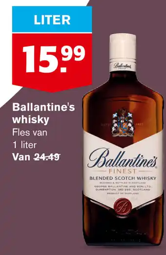 Hoogvliet Ballantine's Finest Whisky 1L aanbieding