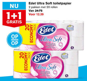 Hoogvliet Edet Ultra Soft toiletpapier 2*20rol aanbieding