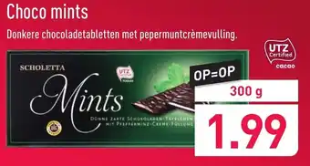 ALDI Scholeta Choco mints 300g aanbieding