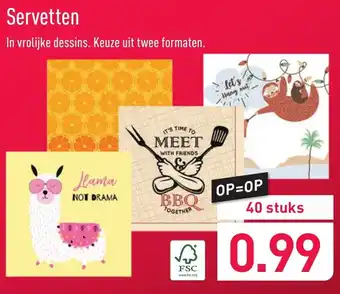 ALDI Servetten 40st aanbieding