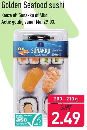 ALDI Golden Seafood Sushi 200-210g aanbieding