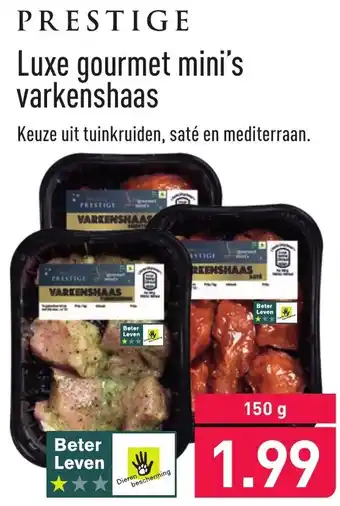 ALDI Prestige Luxe gourmet mini's varkenshaas 150g aanbieding