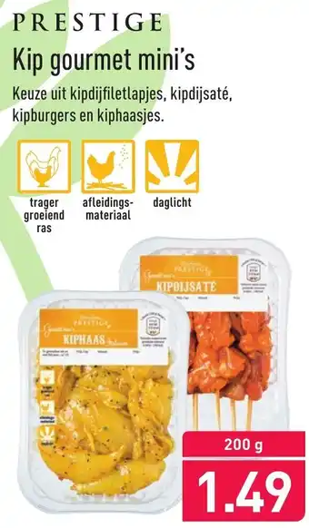 ALDI Prestige Kip Gourmet mini's 200g aanbieding