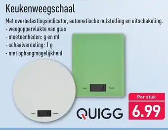 ALDI Quigg Keukenweegschaal aanbieding