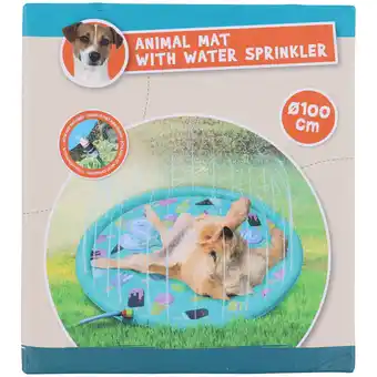 Action Dierenmat met watersproeier aanbieding