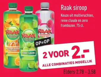 ALDI Raak Siroop 2*750ml aanbieding
