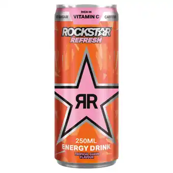 Jumbo Rockstar energy drink refresh tropical guava flavour 250ml aanbieding