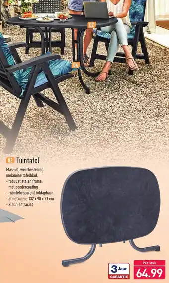 ALDI Tuintafel132*90*71cm aanbieding