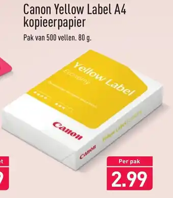 ALDI Canon Yellow Label A4 kopieerpapier aanbieding