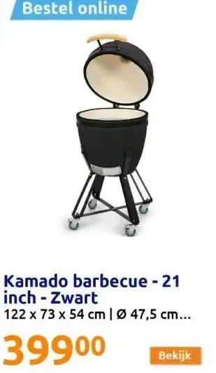 Action Kamado barbecue - 21 inch - zwart aanbieding