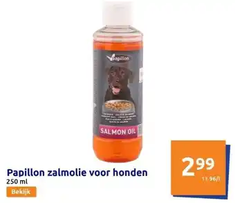 Action Papillon zalmolie voor honden aanbieding