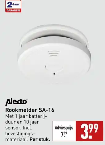 ALDI Alecto Rookmelder SA-16 aanbieding