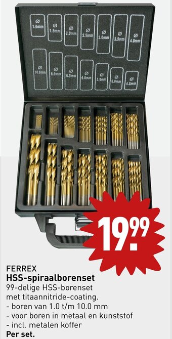 ALDI FERREX HSS-spiraalborenset aanbieding