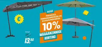 Kwantum Alle parasols, terrasmarkiezen en schaduwdoeken aanbieding