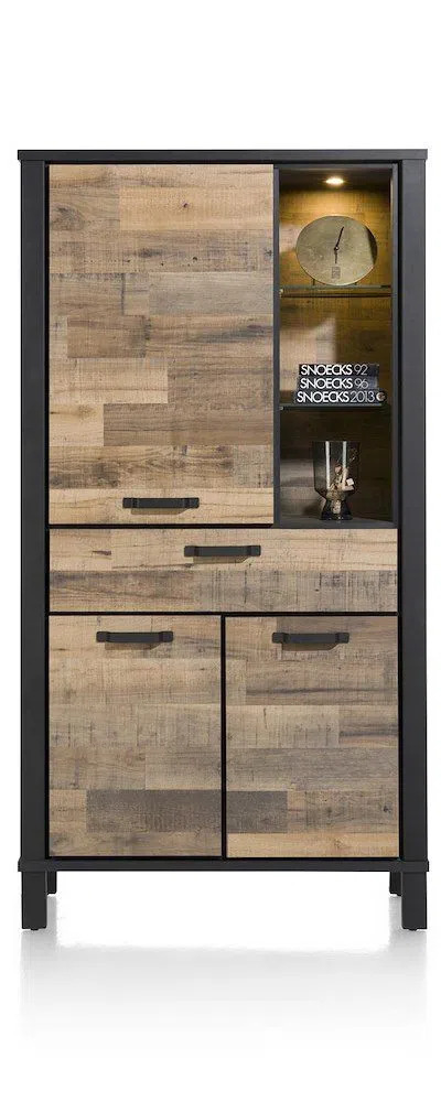 Happy@Home Sardinie, bergkast 100 cm. - 3-deuren + 1-lade + 3-niches (+ led) - driftwood aanbieding