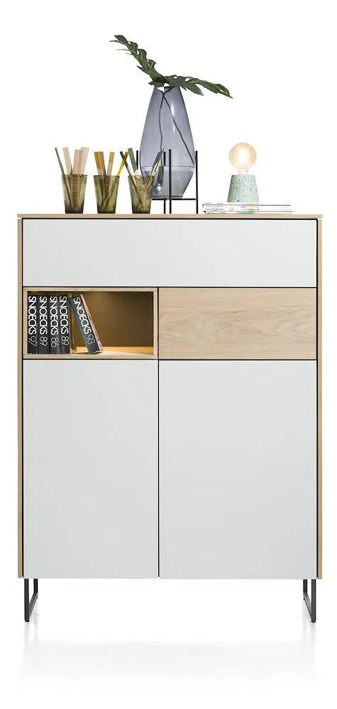 Xooon Darwin, highboard 2-deuren + 2-laden + 1-niche - 100 cm (+ led) aanbieding