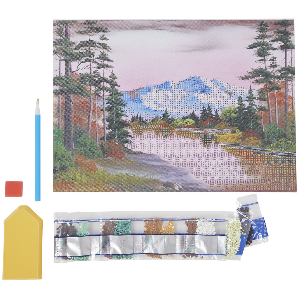 Bob ross diamond painting canvas aanbieding bij Action