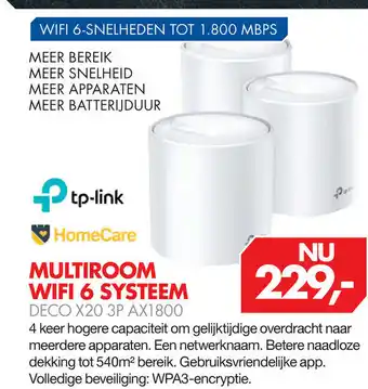 Vobis tp-link Multiroom WiFi 6 Systeem | Deco X20 3P AX1800 aanbieding