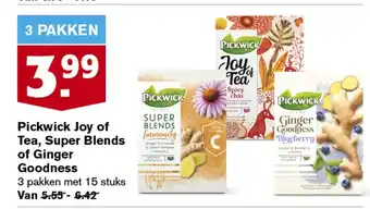 Hoogvliet Pickwick Joy of Tea, Super Blends of Ginger Goodness aanbieding