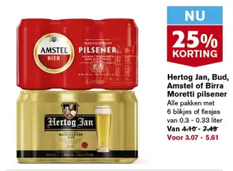 Hoogvliet Hertog Jan, Bud, Amstel of Birra Moretti pilsener aanbieding