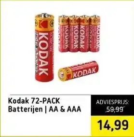 Koopjedeal Kodak 72-pack batterijen | aa & aaa aanbieding